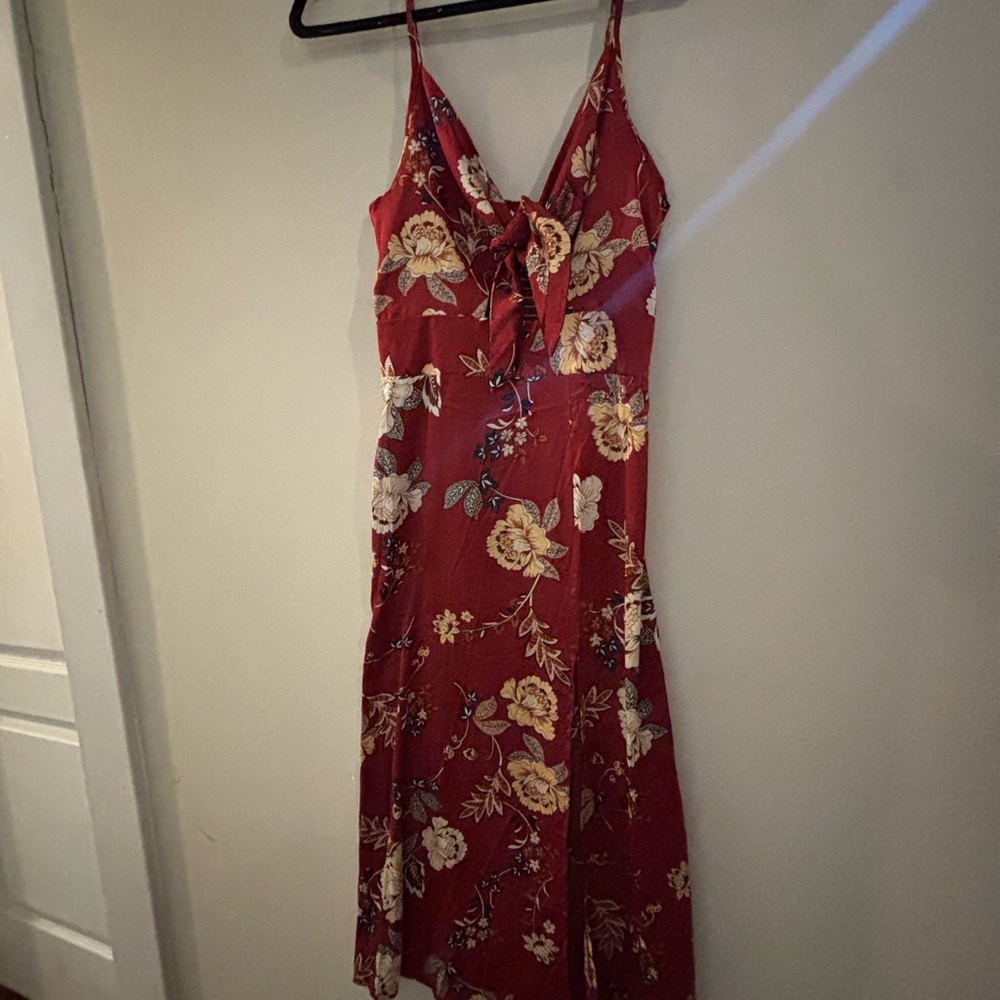 Floral Red Dress